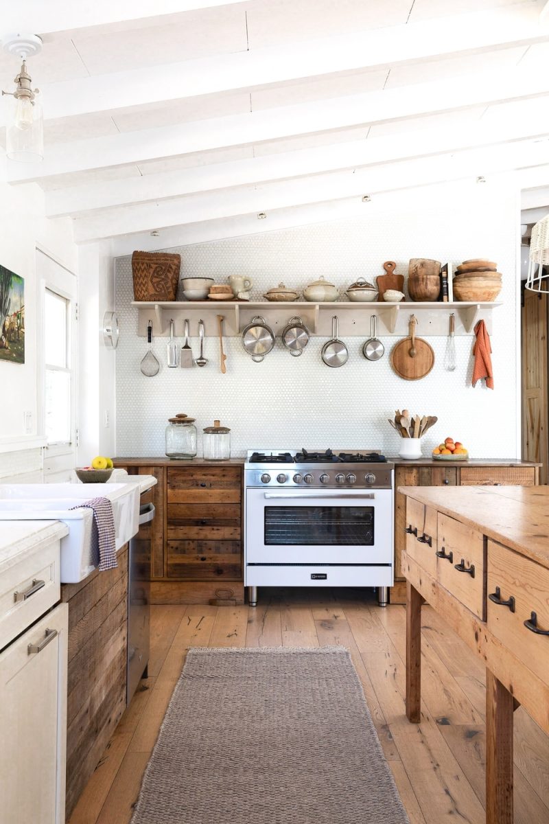 Lulu and Georgia rustic chic kitchen with modern rage.