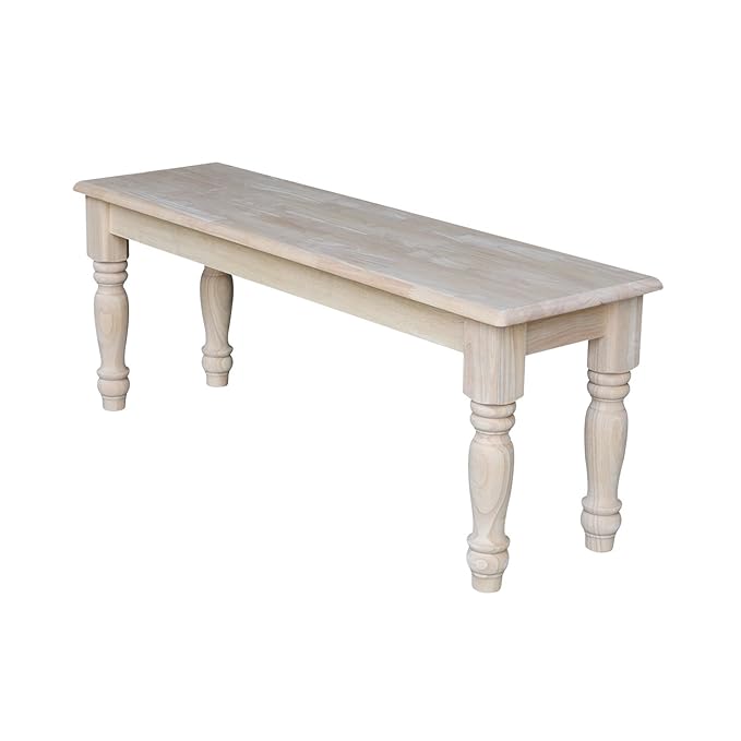 International Concepts BE-47 Farmhouse Bench, Unfinished. #woodbenches #furniture #rustic #unfinished