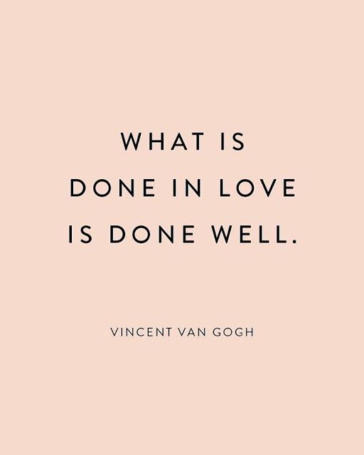 A pink quote by Vincent Van Gogh about love