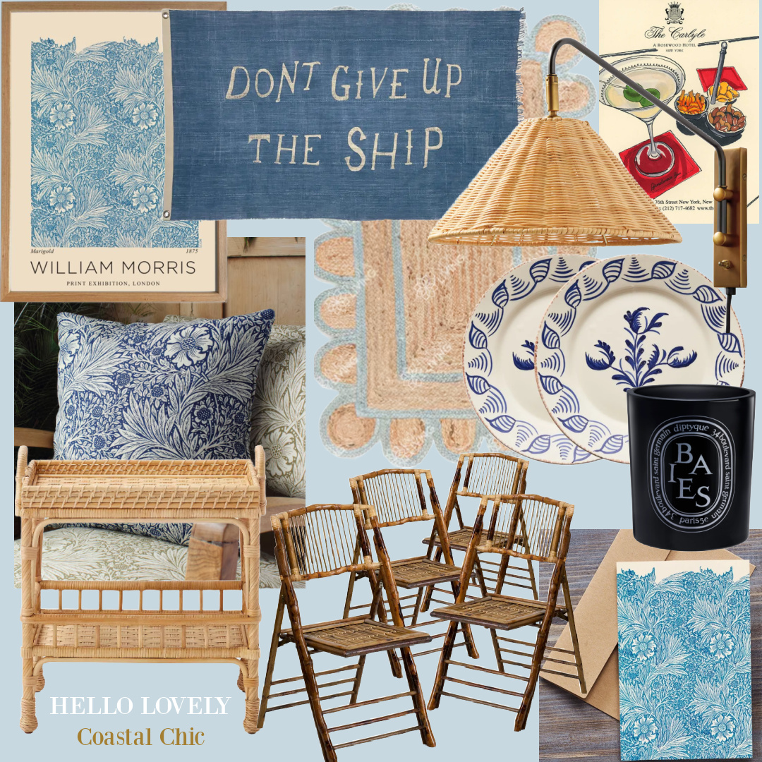 Hello Lovely COASTAL CHIC home decor, furniture, and interior design resources. #coastalchic #coastaldecor