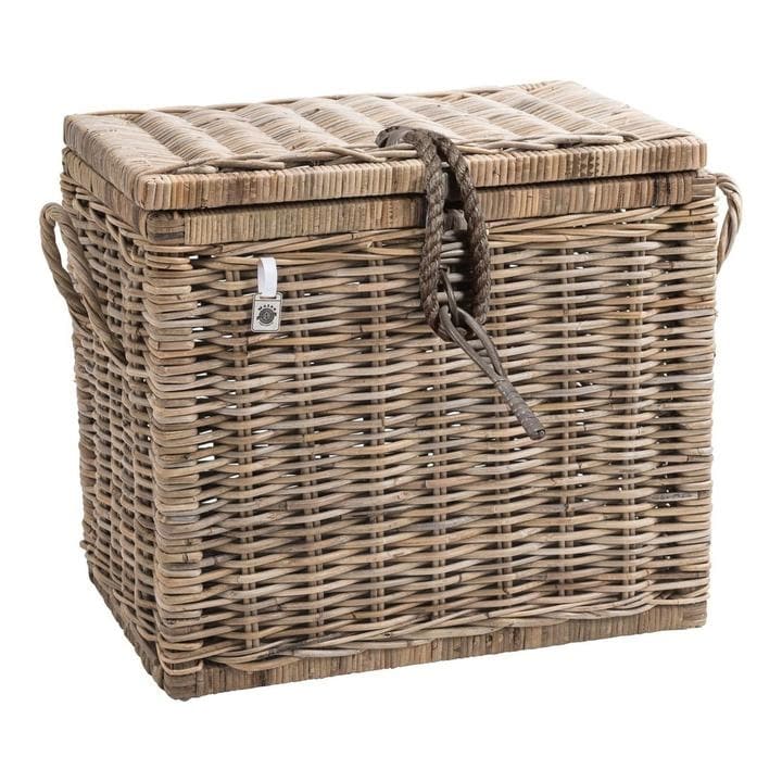 Lidded French country basket trunk