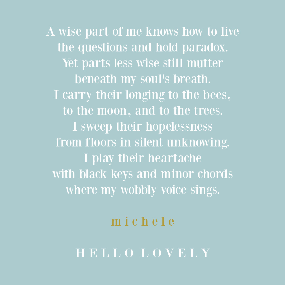 Paradox quote by Michele of Hello Lovely Studio.